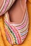 House Of Kosha_Multi Color Royal Sapphire Hand Embroidered Juttis _Online_at_Aza_Fashions