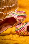 Buy_House Of Kosha_Multi Color Royal Sapphire Hand Embroidered Juttis _Online_at_Aza_Fashions