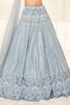 Buy_Disha Muchhala_Blue Lehenga Dupion Silk Embroidered Cutdana Plunge V French Knots Bridal Set _Online_at_Aza_Fashions