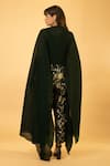 Shop_Preeti Mehta_Green Georgette, Viscose, Silk Pearls, Kaftan With Floral Banarasi Pant _at_Aza_Fashions