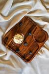 Shop_Label Reyya_Brown Wood Breakfast Tray - 3 Pcs_at_Aza_Fashions