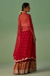 Shop_Surbhi Gupta_Red Cape Organza Print Mirror Placement Embellished Sharara Set  _at_Aza_Fashions