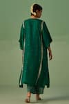 Shop_Surbhi Gupta_Green Kaftan Bamboo Silk Print Dabka Embellished Yoke With Trouser _at_Aza_Fashions