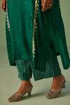 Shop_Surbhi Gupta_Green Kaftan Bamboo Silk Print Dabka Embellished Yoke With Trouser _Online_at_Aza_Fashions