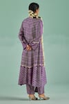 Shop_Surbhi Gupta_Purple Kurta Bamboo Silk Print Block Straight With Trouser _at_Aza_Fashions