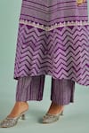 Buy_Surbhi Gupta_Purple Kurta Bamboo Silk Print Block Straight With Trouser _Online_at_Aza_Fashions