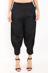 Linen Bloom_Black 100% Linen Bottom Pleated Balloon Pant _Online_at_Aza_Fashions