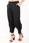 Buy_Linen Bloom_Black 100% Linen Bottom Pleated Balloon Pant _Online_at_Aza_Fashions