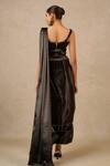 Shop_Tarun Tahiliani_Black Luxury Satin Border Draped Concept Saree With Corset For Women_at_Aza_Fashions