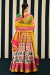Swati Vijaivargie_Green Tarang Mughal Garden Print Embellished Lehenga Blouse Set _Online_at_Aza_Fashions