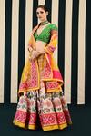 Shop_Swati Vijaivargie_Green Tarang Mughal Garden Print Embellished Lehenga Blouse Set _Online_at_Aza_Fashions