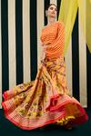 Buy_Swati Vijaivargie_Yellow Tarana Daffodil Bloom Print Embellished Lehenga With Crop Top _Online_at_Aza_Fashions