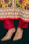 Shop_Swati Vijaivargie_Yellow Habutai Silk Embroidery Gauri Carnation Bloom Kurta With Pant  _Online_at_Aza_Fashions