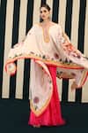 Buy_Swati Vijaivargie_Ivory Habutai Silk Embroidery Dianthus Bloom Tunic Kurta With Gharara _Online_at_Aza_Fashions