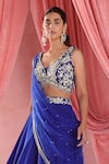 Shop_Seema Thukral_Blue Choli Georgette Embroidery Zari Attached Dupatta Lehenga With Blouse _at_Aza_Fashions