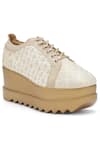 Anaar_Off White Rumi Embroidered Wedge Sneakers _Online_at_Aza_Fashions
