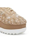 Shop_Anaar_Beige Dandelion Embroidered Wedge Sneakers _Online_at_Aza_Fashions