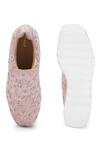 Shop_Anaar_Pink Jam Floral Embroidered Wedge Sneakers _at_Aza_Fashions