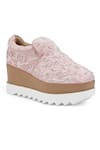 Anaar_Pink Jam Floral Embroidered Wedge Sneakers _Online_at_Aza_Fashions