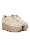 Buy_Anaar_Off White Embellished Jashn Wedge Sneakers _at_Aza_Fashions