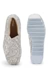 Shop_Anaar_Silver Kaju Katli Embroidered Wedge Sneakers _at_Aza_Fashions