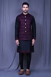 Arihant Rai Sinha_Purple Velvet Embroidery Bloom Art Bundi _Online_at_Aza_Fashions