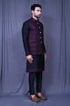 Arihant Rai Sinha_Purple Velvet Embroidery Bloom Art Bundi _at_Aza_Fashions