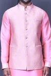 Buy_Arihant Rai Sinha_Pink Jacquard Embroidery Bloom Emboss Art Bundi_Online_at_Aza_Fashions