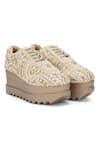 Buy_Anaar_Off White Sharara Embroidered Wedge Sneakers _at_Aza_Fashions