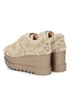 Anaar_Off White Sharara Embroidered Wedge Sneakers _at_Aza_Fashions