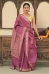Buy Dusala Purple Spandex Embroidery Ameyaa Handwoven Saree With Running Blouse at Aza Fashions Buy_Dusala_Purple Spandex Embroidery Ameyaa Handwoven Saree With Running Blouse_at_Aza_Fashions