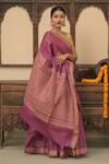 Shop Dusala Purple Spandex Embroidery Ameyaa Handwoven Saree With Running Blouse at Aza Fashions Shop_Dusala_Purple Spandex Embroidery Ameyaa Handwoven Saree With Running Blouse_at_Aza_Fashions