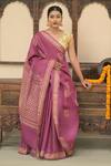 Shop Dusala Purple Spandex Embroidery Ameyaa Handwoven Saree With Running Blouse Online at Aza Fashions Shop_Dusala_Purple Spandex Embroidery Ameyaa Handwoven Saree With Running Blouse_Online_at_Aza_Fashions