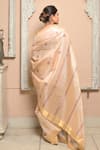 Shop_DUSALA_Off White Tussar Silk Handwoven Sia Saree With Running Blouse _at_Aza_Fashions