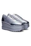 Buy_Anaar_Silver Boogie Textured Wedge Sneakers_at_Aza_Fashions