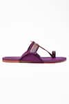 Buy_Signature Sole_Purple Hand Embroidery Kasab Kolhapuri Flats _Online_at_Aza_Fashions