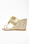 Shop_Signature Sole_Gold Embellished Mirror Wedges _at_Aza_Fashions