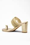 Shop Signature Sole Gold Embroidery Strap Block Heels Online at Aza Fashions Shop_Signature Sole_Gold Embroidery Strap Block Heels_Online_at_Aza_Fashions