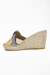 Buy_Signature Sole_Gold Color Block Strap Wedges _Online_at_Aza_Fashions