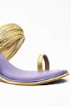 Shop_Signature Sole_Purple Layered Chudi Metallic Strap Block Heels _Online_at_Aza_Fashions