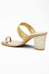 Signature Sole_White Chudi Metallic Strap Block Heels _Online_at_Aza_Fashions