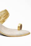 Buy_Signature Sole_White Chudi Metallic Strap Block Heels _Online_at_Aza_Fashions