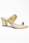 Buy_Signature Sole_White Chudi Metallic Strap Block Heels _at_Aza_Fashions