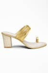 Shop_Signature Sole_White Chudi Metallic Strap Block Heels _Online_at_Aza_Fashions