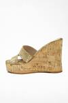 Signature Sole Gold Textured Cutout Platform Wedges Online at Aza Fashions Signature Sole_Gold Textured Cutout Platform Wedges_Online_at_Aza_Fashions