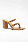 Buy_Signature Sole_Beige Plain Cross Strap Block Heels _at_Aza_Fashions