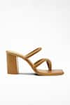 Shop_Signature Sole_Beige Plain Cross Strap Block Heels _at_Aza_Fashions