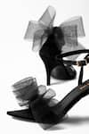 Signature Sole_Black Embellished Big Bow Pencil Heels _at_Aza_Fashions