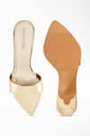 Signature Sole_Gold Mirror Finished Pointed Toe Heels _Online_at_Aza_Fashions