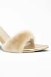 Signature Sole_Beige Embellished Faux Fur Strap Pencil Heels_at_Aza_Fashions